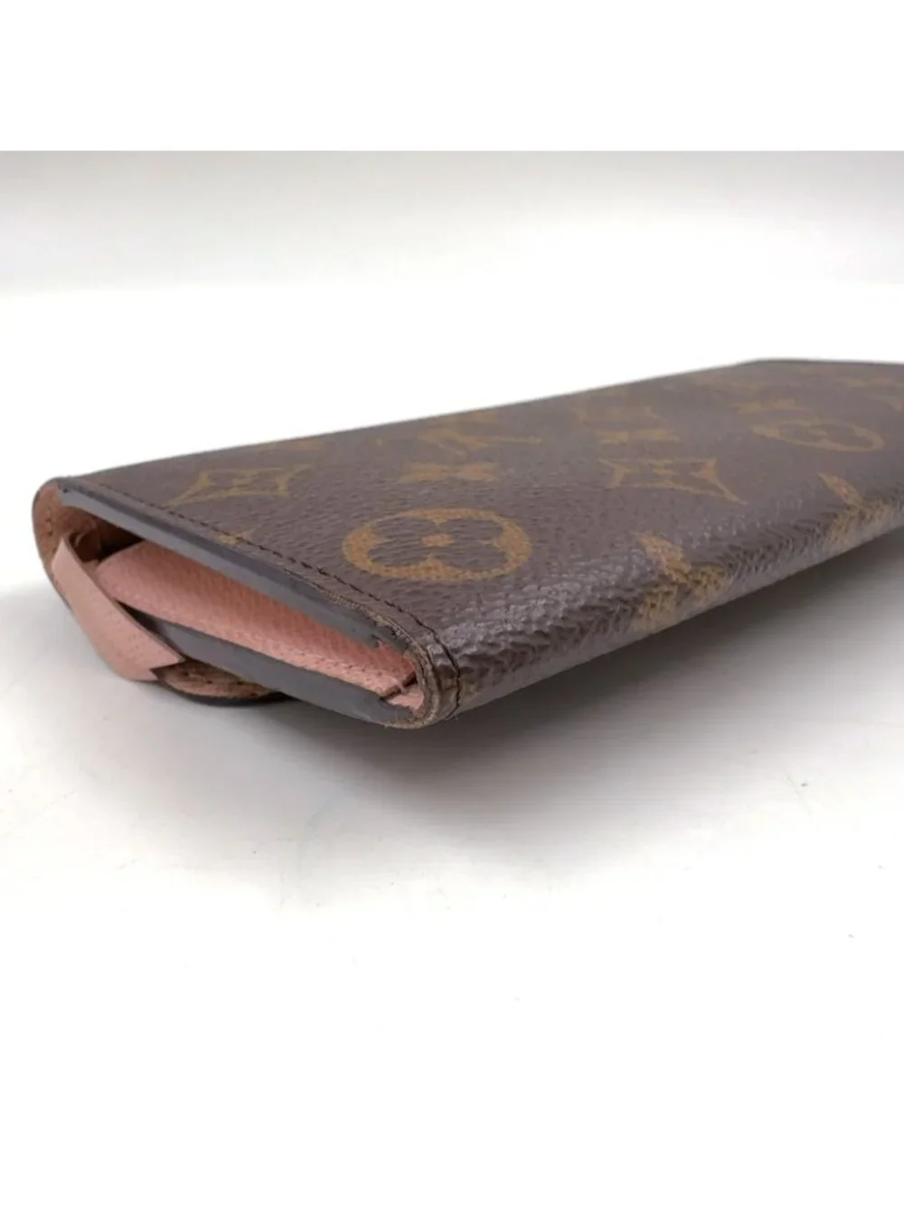 Louis Vuitton Portefeuille Emily Monogram Initials Leather Brown Light Pink
